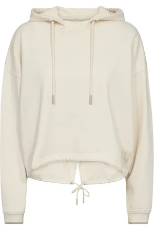 Mos Mosh Sweatshirts & Hoodies, Dames, , XL, Casual Cropped Hoodie Sweatshirt Ecru
