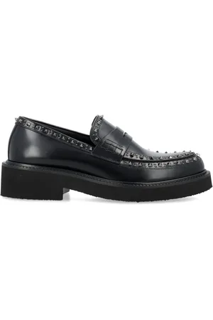 VALENTINO GARAVANI Schoenen, Heren, Zwart, 42 1/2 EU, Leer, Studded Loafers Zwart Aw 24