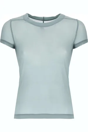Rick Owens Tops, Dames, Blauw, XS, Lichtblauw T-shirt en Polo