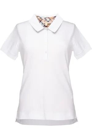 Barbour Tops, Dames, Wit, M, Korte Mouw Polo Shirts Collectie