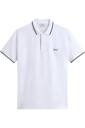 Woolrich Tops, Heren, Wit, M, Katoen, Grafische Polo Shirt Wit