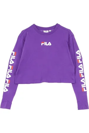 Fila Tops, Dames, Paars, L, Paarse Cropped T-shirt voor vrouwen
