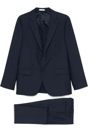 Boglioli Pakken, Heren, Blauw, 2Xl, Blauw pak met voorknoopsluiting