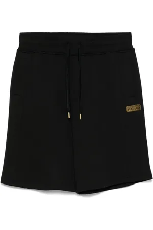 VERSACE Korte broeken, Heren, Zwart, S, Katoen, Zwart en Goud Bermuda Shorts