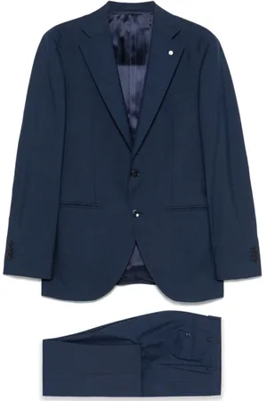LUIGI BIANCHI MANTOVA Pakken, Heren, Blauw, L, Navy Pak met Achterventilatie
