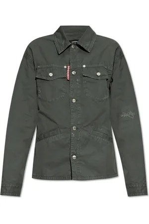 Dsquared2 Blouses & Shirts, Dames, Groen, 2Xs, Katoen, Overhemd met Zakken