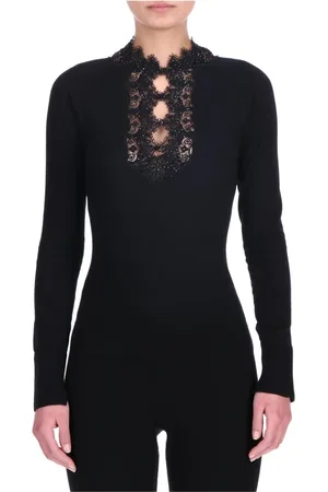 ERMANNO SCERVINO Truien, Dames, Zwart, M, Ronde Hals Shirt