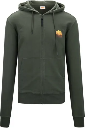 Sundek Sweatshirts & Hoodies, Heren, Groen, S, Katoen, Heren Zip Hoodie
