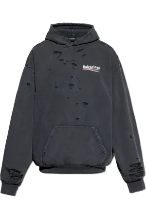 Balenciaga Sweatshirts & Hoodies, Heren, Grijs, M, Katoen, Sweatshirt met logo