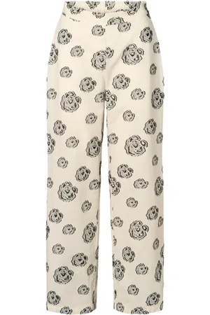 RUE de FEMME Broeken, Dames, Veelkleurig, 2Xl, Katoen, Elegant Wide Leg Pants Sand