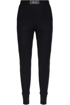 VERSACE Broeken, Dames, Zwart, L, Katoen, Ondergoed leggings