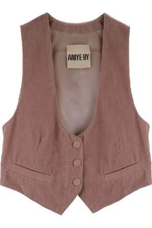 ANIYE BY Jassen, Dames, Roze, XS, Katoen, Mouwloos katoenen knoopvest voor dames
