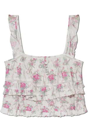 LOVESHACKFANCY Tops, Dames, Wit, M, Katoen, Top Novalee