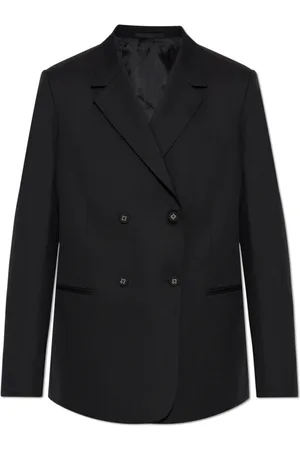 OFFICINE GENERALE Jassen, Dames, Zwart, S, Wol, Double-breasted blazer