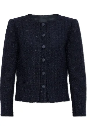 Emporio Armani Jassen, Dames, Blauw, M, Tweed, Tweed Jas
