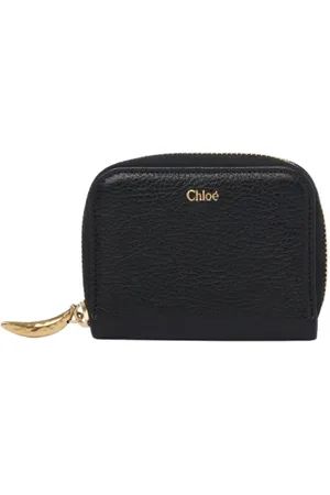 Chloé Accessoires, Dames, Zwart, ONE Size, Leer, Zwarte leren portemonnee met ritssluiting