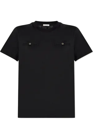 Moncler Tops, Dames, Blauw, M, Katoen, Katoenen T-shirt