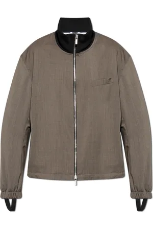 Helmut Lang Jassen, Heren, Grijs, XL, Wol, Wollen jas met zakken
