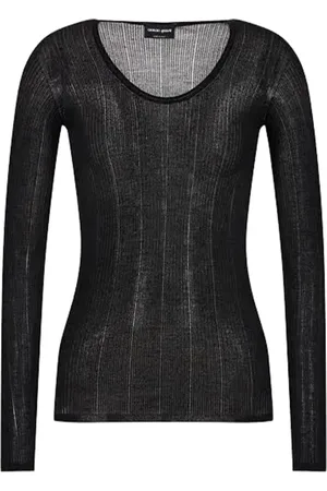 Giorgio Armani Truien, Dames, Zwart, XS, Stijlvolle Sweater Uc 99