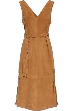Munthe Kleedjes, Dames, Bruin, XS, Suède, Suède Jurk ‘Filom’