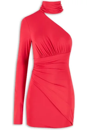 ANIYE BY Kleedjes, Dames, Rood, M, Rode One-Shoulder Mini Lycra Jurk