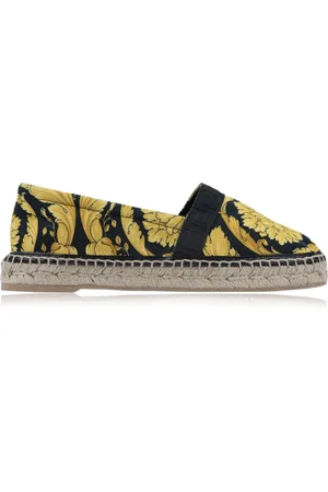 VERSACE Schoenen, Dames, Veelkleurig, 37 EU, Slip-on Espadrilles met Merkmotief