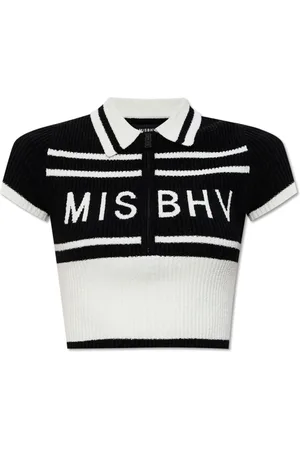 MISBHV Tops, Dames, Zwart, M, Geknipte top met logo