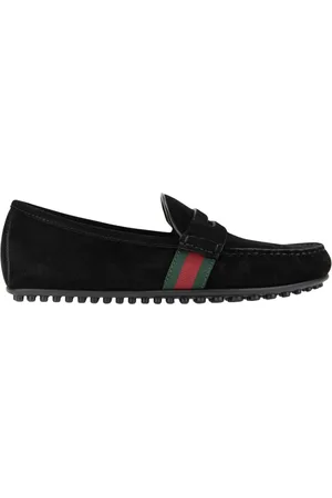 Gucci Schoenen, Heren, Zwart, 39 EU, Leer, Suede Slip-On Loafers