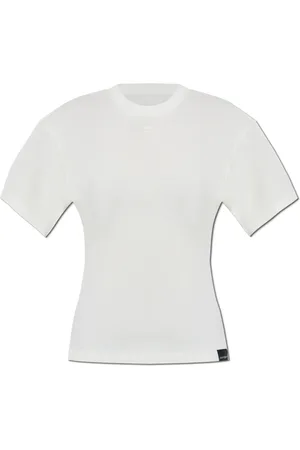 Courrèges Tops, Dames, Wit, L, Katoen, T-shirt met logo