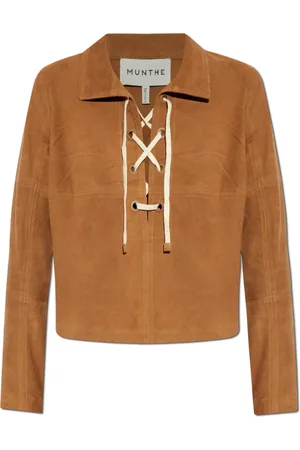 Munthe Tops, Dames, Bruin, S, Suède, Suede Top `Finaz`