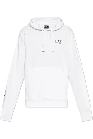 EA7 Sweatshirts & Hoodies, Heren, Wit, 2Xl, Katoen, Sweatshirt met Logo