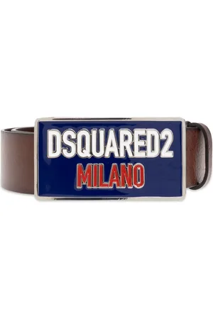 Dsquared2 Accessoires, Heren, Bruin, 105 CM, Leer, Leren Riem