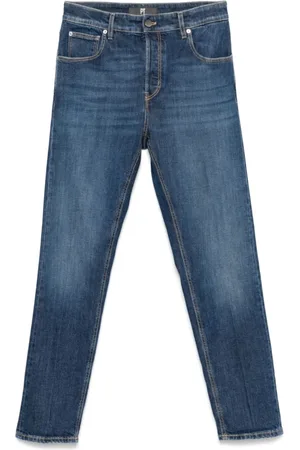 PT Torino Jeans, Heren, Blauw, W33, Blauwe Straight Jeans Stijlvol Eco-Vriendelijk Ontwerp