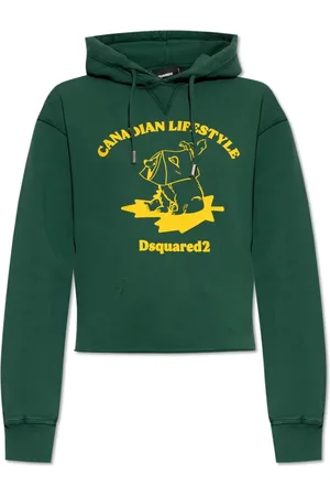 Dsquared2 Sweatshirts & Hoodies, Dames, Groen, XS, Katoen, Sweatshirt met Logo