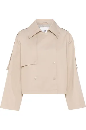 Karen by Simonsen Jassen, Dames, , M, Katoen, Oversized Jas met Wijde Mouwen