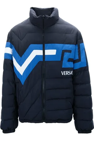 VERSACE Jassen, Heren, Zwart, L, Omkeerbare capuchon heren donsjack
