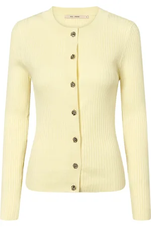 RUE de FEMME Truien, Dames, Geel, XL, Zachte Lope Gebreide Vest in Zacht Geel