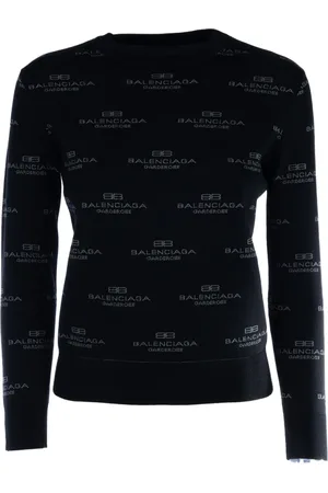 Balenciaga Truien, Dames, Zwart, XS, Katoen, Stijlvolle Gebreide Collectie
