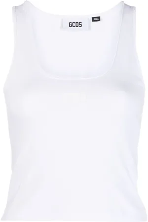 GCDS Tops, Dames, Wit, M, Casual Jersey Top