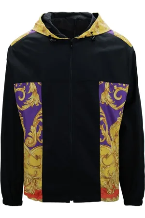 VERSACE Jassen, Heren, Zwart, M, Katoen, Multicolor Hooded Ritsjas Royal Rebellion