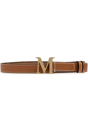 Max Mara Accessoires, Dames, Bruin, L, Leer, Leren Riem
