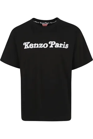Kenzo Tops, Heren, Zwart, S, Zwart T-shirt met Stijlvol Borduurwerk