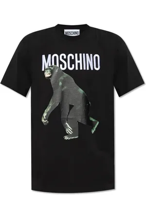 Moschino Tops, Heren, Zwart, XL, Katoen, T-shirt met logo