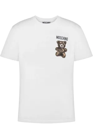 Moschino Tops, Heren, Wit, L, Katoen, Witte Teddy Bear Crew Neck T-shirt