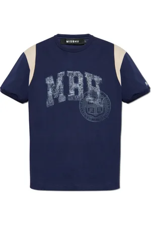 MISBHV Tops, Heren, Blauw, XS, Katoen, T-shirt met logo