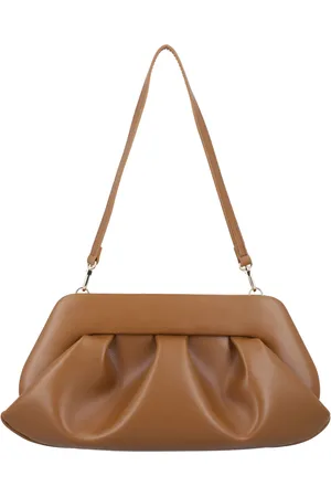 THEMOIRÈ Tassen, Dames, Bruin, ONE Size, Polyester, Karamel Vegan Leren Clutch Handtas