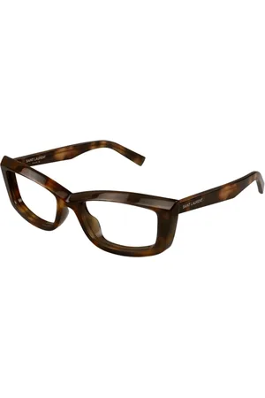 Saint Laurent Accessoires, unisex, Bruin, ONE Size, Leer, Elegante Cat-Eye Zonnebril