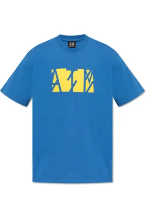 44 Label Group Tops, Heren, Blauw, XL, Katoen, Katoenen T-shirt
