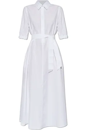 Max Mara Kleedjes, Dames, Wit, 2Xs, Katoen, Jurk met kraag ‘Hoyo’