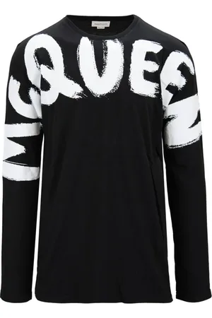 Alexander McQueen Tops, Heren, Zwart, M, Katoen, Heren Katoenen Longsleeve T-shirt